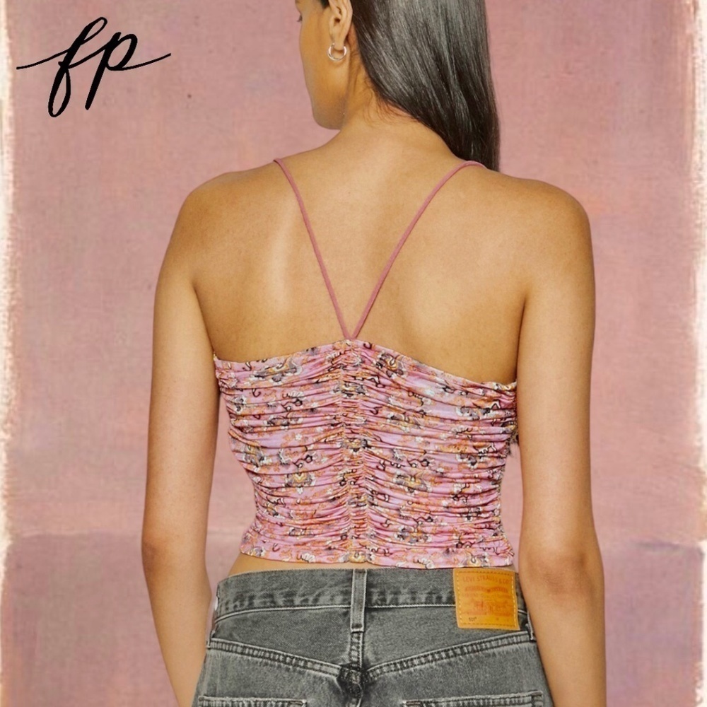 FREE PEOPLE Cocktail Queen Ruched-Front-Drawstring Tank Top NWT/LG - Picture 2 of 13